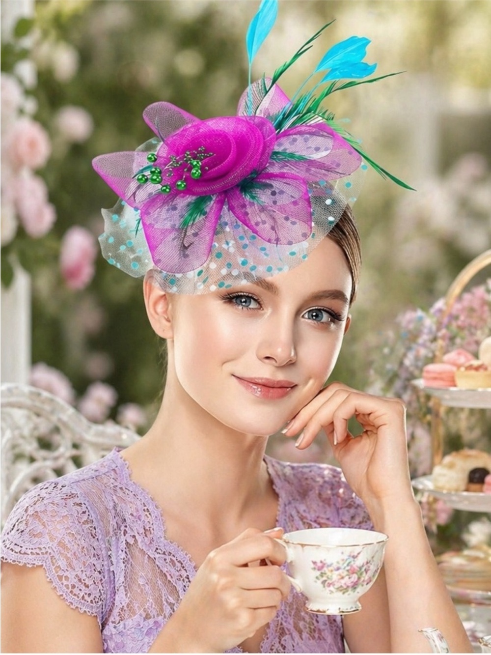 Kentucky Derby Fascinator Hat Beautiful Color Tea Party Derby